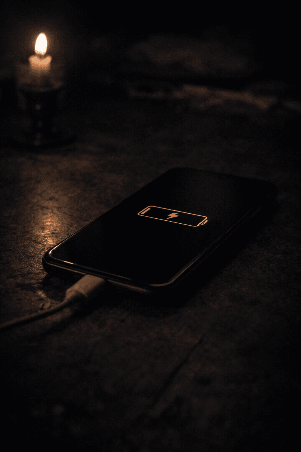 Розряджений телефон у темрявi